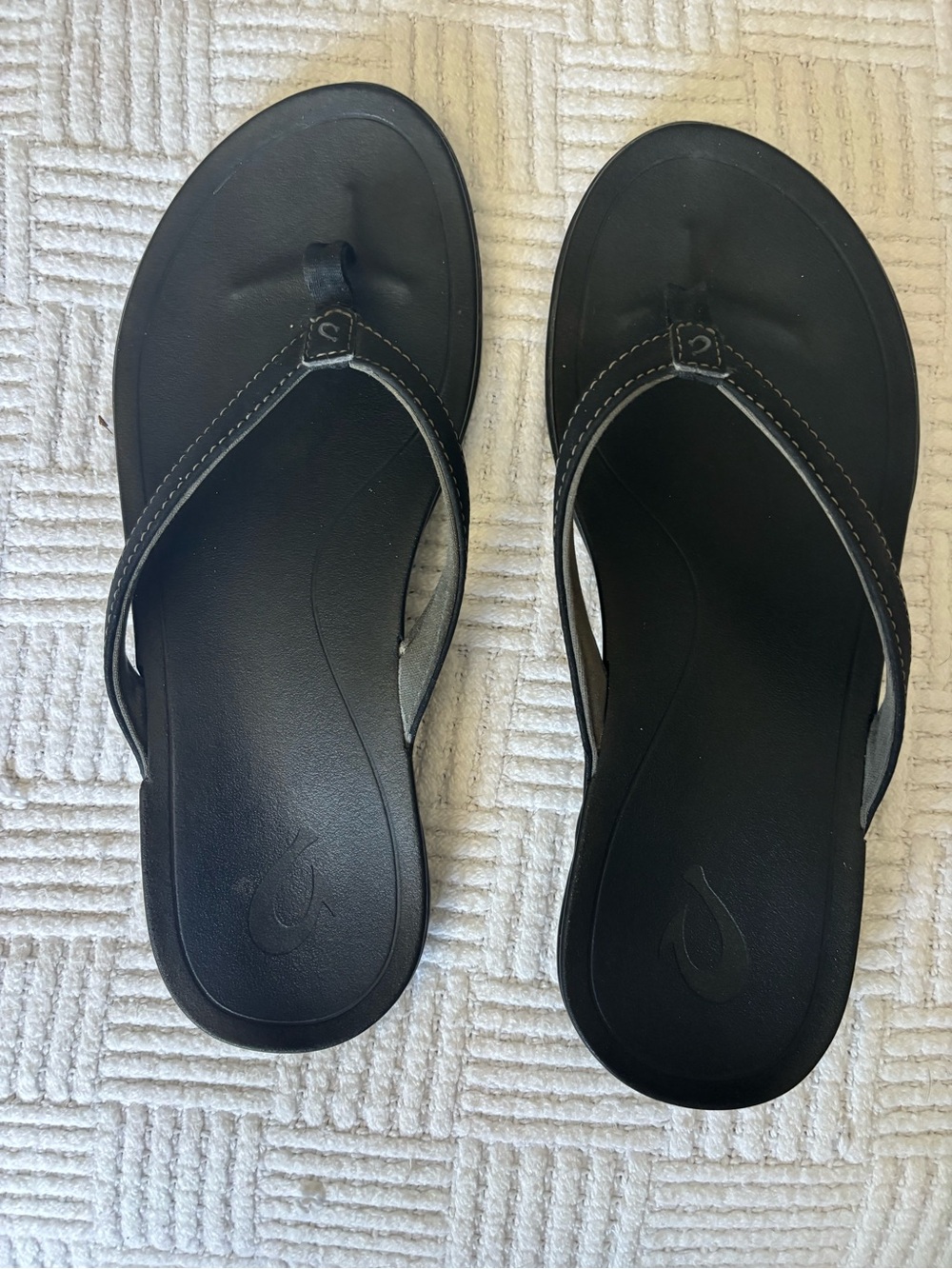 Olukai Women's Black Flip Flop Sandals - Comfortable Everyday Beach Slide
